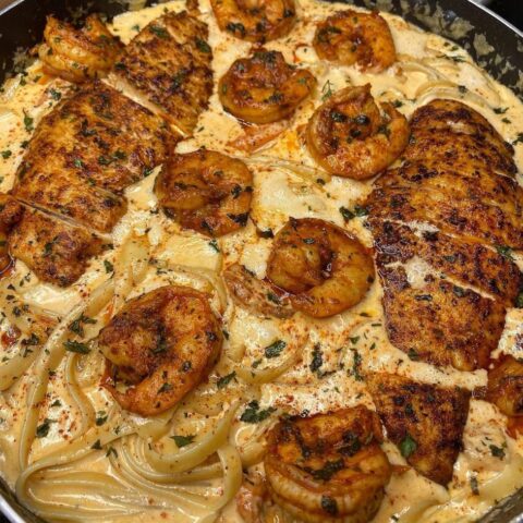 Cajun Chicken and shrimp Alfredo-image