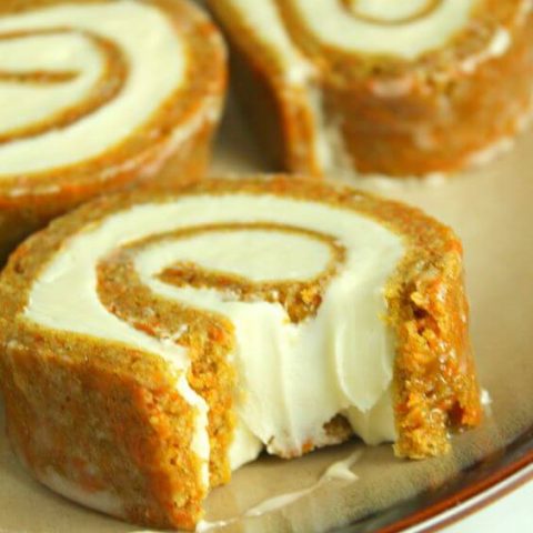 -Carrot Cake Roll with Cream Cheese Filling :