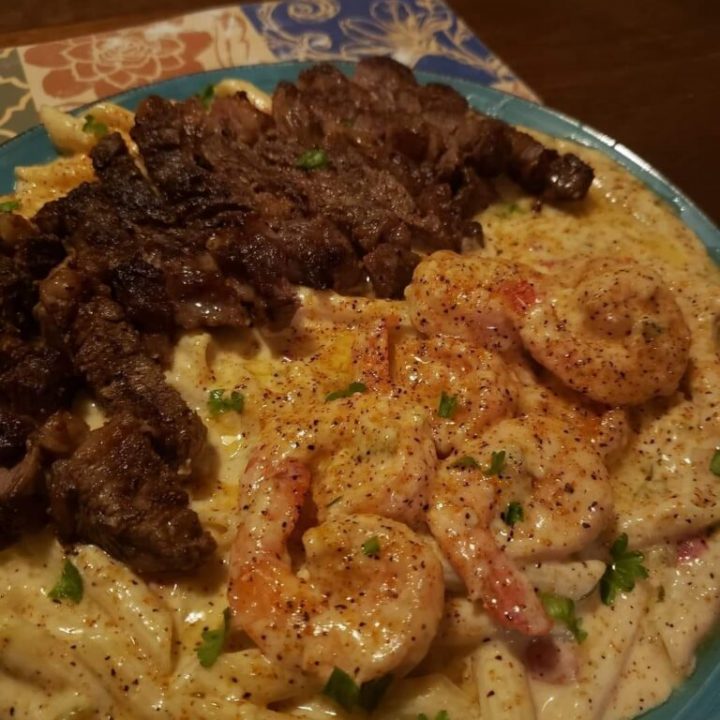 STEAK AND SHRIMP SCAMPI