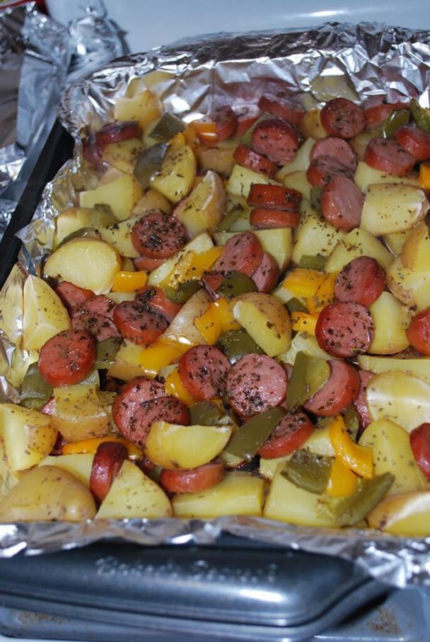 Smoked Sausage and Potato Bake Delish Grandma's Recipes