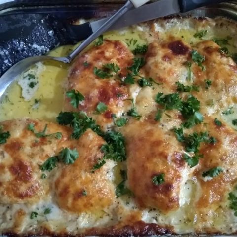 Smothered Cheesy Sour Cream Chicken