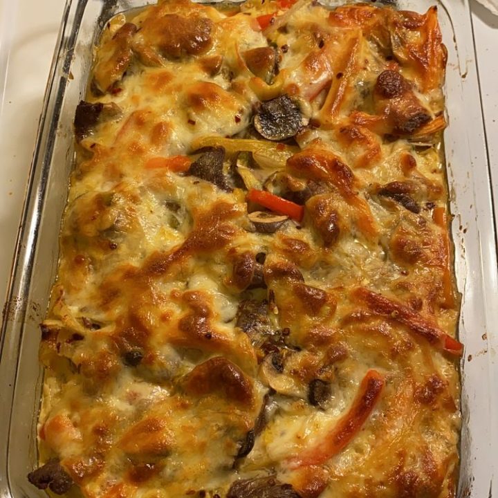 LOW CARB PHILLY CHEESE STEAK CASSEROLE