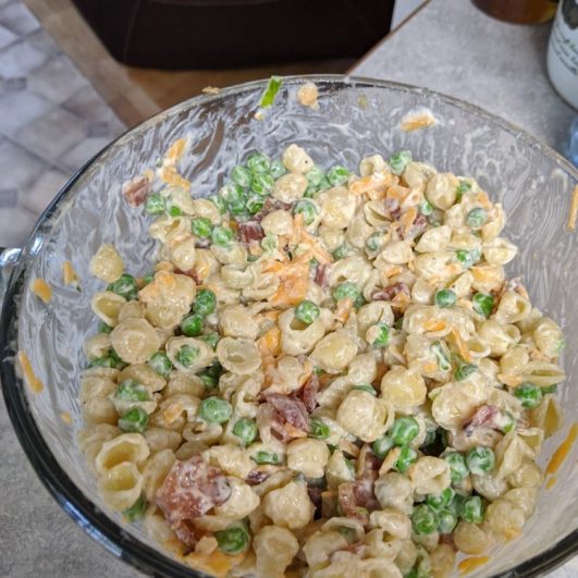 BACON RANCH PASTA SALAD WITH PEAS RECIPE - Delish Grandma's Recipes