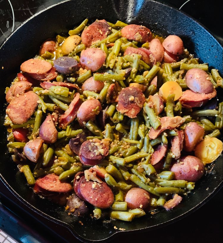 SAUSAGE GREEN BEAN POTATO CASSEROLE Delish Grandma's Recipes