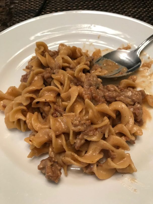 CREAMY FRENCH ONION SAUSAGE PASTA! - Delish Grandma's Recipes