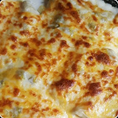 WHITE CHICKEN ENCHILADAS RECIPE Delish Grandma S Recipes   A87 384x384 