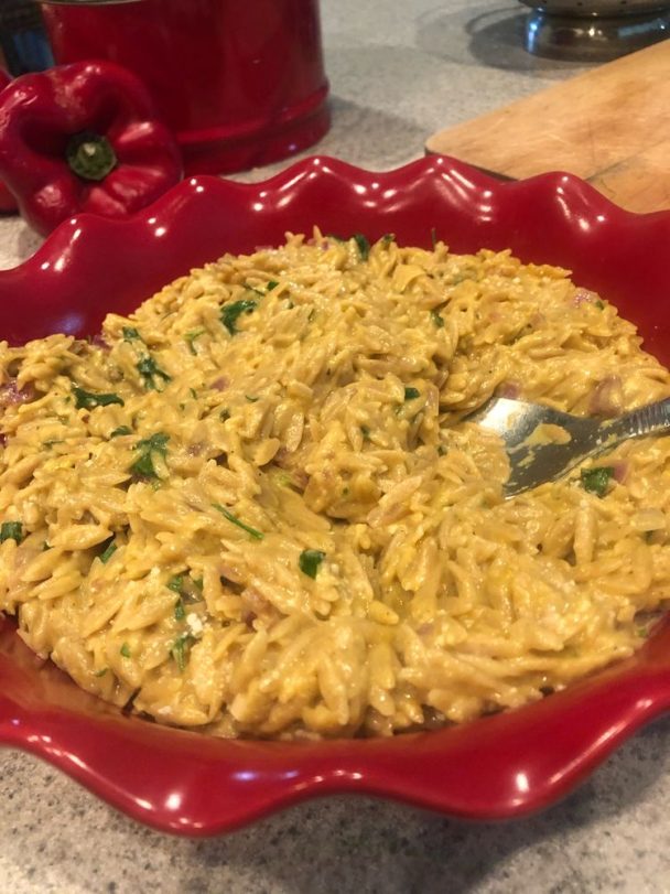 CREAMY GARLIC ORZO Delish Grandma's Recipes