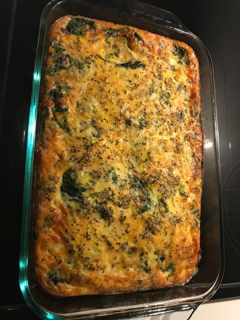 SPINACH AND MOZZARELLA EGG BAKE