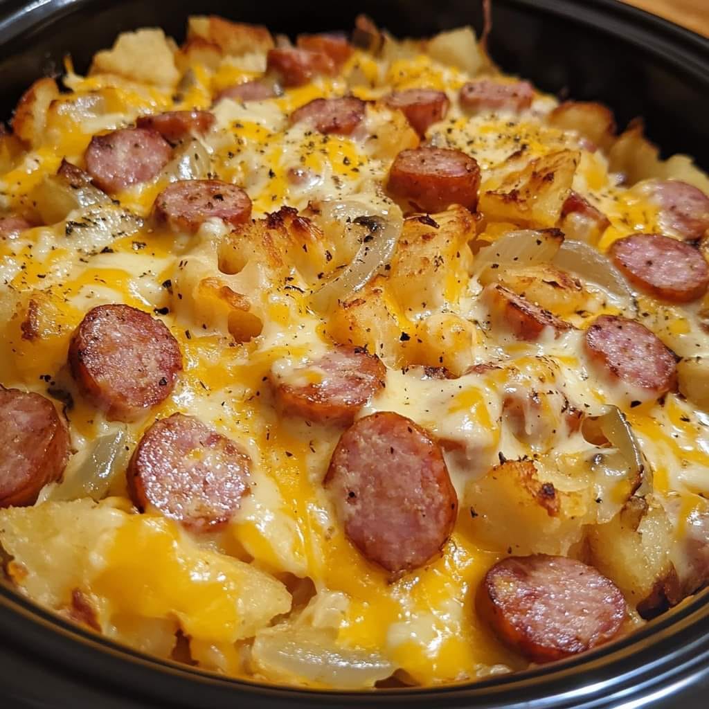 Cheesy Potato & Smoked Sausage Casserole Recipe